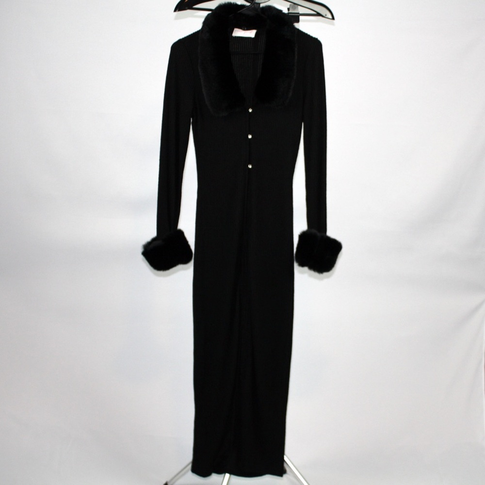 Ankle Length Faux Fur Cardigan